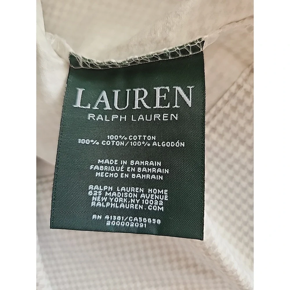 RALPH Lauren ADDISON Neutral‎ TAN/GRAY WHITE Houndstooth STANDARD PILLOWCASE One